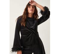 Monsoon Monsoon Black Freya Feather Velvet Top