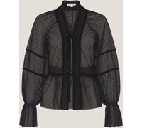 Monsoon Monsoon Black Lina Sheer Polka Dot Lace Blouse