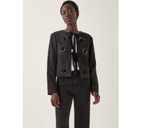 Monsoon Monsoon Black Lola Embellished Tie Front Jacket