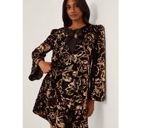 Monsoon Monsoon Black Shola Bow Sequin Mini Tunic Dress Black Large