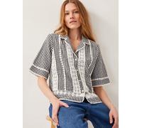 Monsoon Monsoon Black Zoe Lace Gingham 100% Cotton Shirt Black X-Large