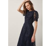 Monsoon Monsoon Blue Betty Lace Puff Sleeve Midi Dress Blue 8