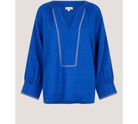 Monsoon Monsoon Blue Frida V-Neck Linen Blouse