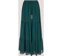 Monsoon Monsoon Blue Holly Tiered Chiffon Maxi Skirt Blue Medium