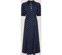 Monsoon Monsoon Blue Kate Puff Sleeve Polka Dot Midi Dress Blue EU 52 (UK 24)