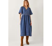 Monsoon Monsoon Blue Lydia Short Sleeve Denim Midi Dress Blue Medium (EU 40-42)