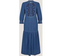 Monsoon Monsoon Blue Melissa Embroidered Denim Midi Dress Blue EU 48 (UK 20)
