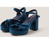 Monsoon Monsoon Blue Nola Velvet Platform Heels