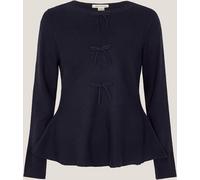 Monsoon Monsoon Blue Paula Peplum Bow Jumper