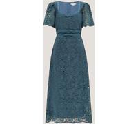 Monsoon Monsoon Blue Regina Short Sleeve Lace Midi Dress Blue EU 44 (UK 16)