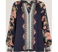 Monsoon Monsoon Blue Rosalie Floral Print V-Neck Blouse