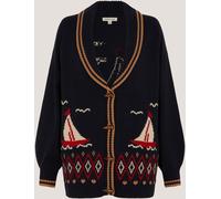 Monsoon Monsoon Blue Sapna Intarsia Sailor Cardigan