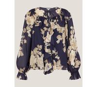 Monsoon Monsoon Blue Sasha Floral Print Ruffle Blouse