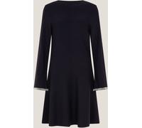 Monsoon Monsoon Blue Tate Embellished Long Sleeve Knit Mini Dress Blue X-Large