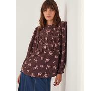Monsoon Monsoon Brown Hanya Floral Print Ruffle Blouse