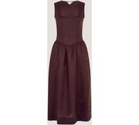 Monsoon Monsoon Brown Lily Square Neck Linen Midi Dress Brown 44