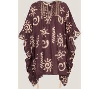 Monsoon Monsoon Brown Mafalda Print Ruffle Mini Kaftan