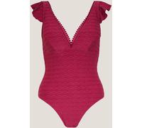 Monsoon Monsoon Burgundy Red Kaylie Plunge Ruffle Swimsuit
