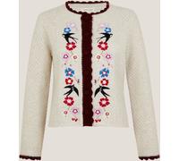 Monsoon Monsoon Cream Etta Floral Embroidered Scallop Cardigan