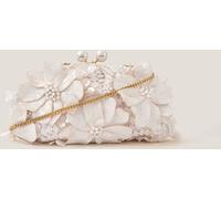 Monsoon Monsoon Cream Suvi Flower Embellished Clutch Bag