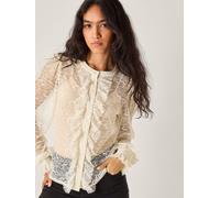 Monsoon Monsoon Cream Violetta Lace Ruffle Shirt Cream Medium