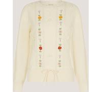 Monsoon Monsoon Elsie Floral Embroidered Cable Knit Jumper