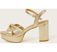 Monsoon Monsoon Gold Metallic Twist Knot Sandals