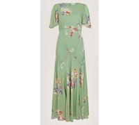 Monsoon Monsoon Green Amber Flutter Floral Print Maxi Dress Green EU 38 (UK 10)
