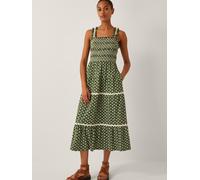 Monsoon Monsoon Green Daisy Geometric Print Jersey Midi Dress Green Large