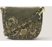 Monsoon Monsoon Green Lily Embroidered Satchel Cross-Body Bag