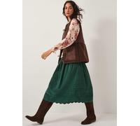 Monsoon Monsoon Green Mina Corduroy Midi Skirt Green Medium