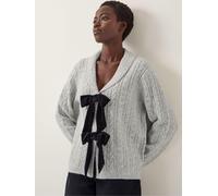 Monsoon Monsoon Grey Bria Bow Cable Knit Cardigan