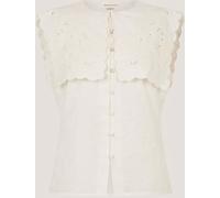 Monsoon Monsoon Lexi Sleeveless Embroidered Linen Blend Top
