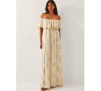 Monsoon Monsoon Natural Lyra Metallic Ruffle Maxi Dress Natural 16