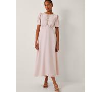 Monsoon Monsoon Pink Bonnie Bow Puff Sleeve Midi Dress Pink 22