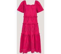 Monsoon Monsoon Pink Brooke Cutwork Midi Dress Pink EU 46 (UK 18)