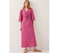 Monsoon Monsoon Pink Stella Stripe Twist-Front Maxi Dress Pink Medium
