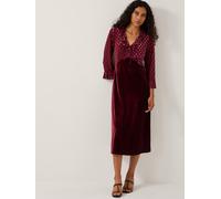 Monsoon Monsoon Red Dua Polka Dot Velvet Midi Dress Red 12