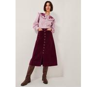 Monsoon Monsoon Red Jamie Button Corduroy Midi Skirt Red EU 50 (UK 22)