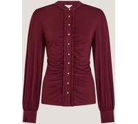 Monsoon Monsoon Red Jayne Ruched Frill Jersey Blouse