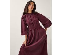 Monsoon Monsoon Red Jimena Embroidered Corduroy Midi Dress Red 12