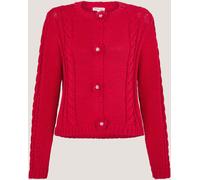 Monsoon Monsoon Red Kelly Flower Button Cable Knit Cardigan