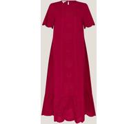 Monsoon Monsoon Red Orla Short Sleeve Broderie Midi Dress Red Medium