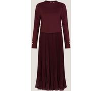 Monsoon Monsoon Red Penny Long Sleeve Pleated Midi Dress Red 2X-Large