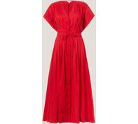 Monsoon Monsoon Red Riviera Pleated Tie Waist Midi Dress Red L (EU 44-46)