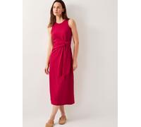 Monsoon Monsoon Red Sleeveless Tie-Side Column 100% Cotton Midi Dress Red X-Large
