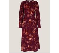 Monsoon Monsoon Red Yasmina Floral Fit & Flare Midi Dress Red EU 36 (UK 8)