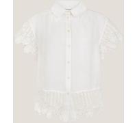 Monsoon Monsoon White Lara Embroidered Short Sleeve Shirt White 2X-Large