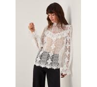 Monsoon Monsoon White Phoebe Sheer Lace Blouse