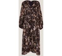 Monsoon Robe mi-long à volants Monsoon Jada Fleuri Imprimé Marron S (EU 36-38)